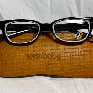 EyeBobs Designer Eyeglasses_Bob LaBlah_Flex Hinges_Black/White_+1.75